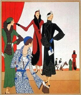 Eras of Dressing Collection: Fashion plate illustration by Barclay. Creation: Martial et Armand; Creation