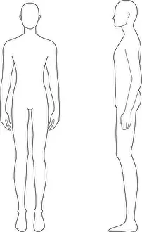 Fashion Illustration Prints: Fashion template of standing men