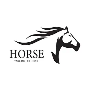 Mane Prints: Fast Horse logo Design Vector, Creative design, Template, illustration