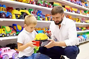 Offspring Prints: Father and son in a toy store
