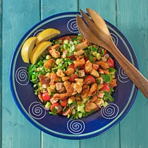 Levant Prints: Fattoush salad. Middle Eastern food