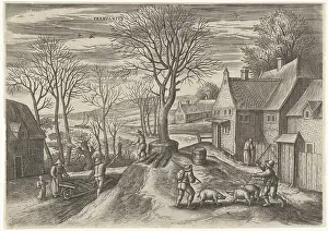 Deadwood Prints: Februari, Julius Goltzius, after Gillis Mostaert (I)