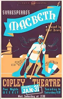 Vintage Poster Prints: Federal Theatre – Shakespeare's Macbeth – Theatre poster, vintage style. 1956
