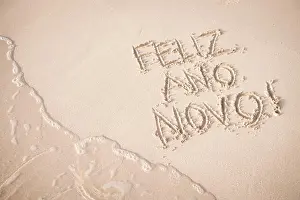 Rio De Janeiro Prints: Feliz Ano Novo message (Happy New Year in Portuguese)