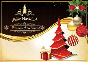 Nuevo Prints: Feliz Navidad y Feliz Año Nuevo - Tarjeta de felicitación de invierno