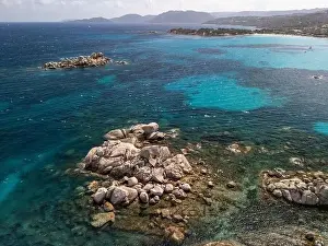 Geological Formation Prints: Felseninsel Corsica France aerial photography drone