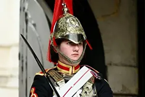 Female Blues and Royals Soldier, Whitehall, London, UK