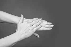 Manicure Prints: female hands with manicure and smooth skin