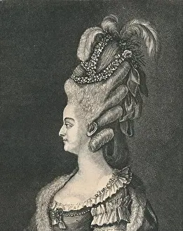 Marie Antoinette Prints: Female Head-Gear: Marie Antoinette, 1783, (1886)