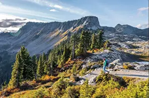 Natural Preserve Prints: Female hiker on hiking trail at Artist Point