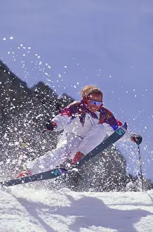 Downhill Prints: female skier Whistler Backcountry Coast Mountains British Columbia Canada