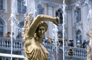 Melancholy Prints: Female statue situated on Great Cascade at Peter the Greats palace Petrodvorets Peterhof St Petersburg