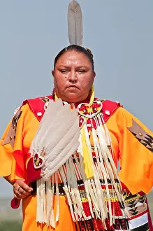 Pow Wow Prints: Female traditional dancer, Pow-wow, Blackfoot Crossing Historical Park, Alberta, Canada