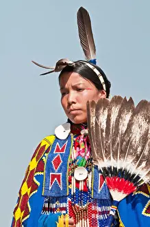 Pow Wow Prints: Female traditional dancer, Pow-wow, Blackfoot Crossing Historical Park, Alberta, Canada