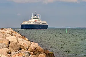 Buoy Prints: Ferry leaving port on a summer day