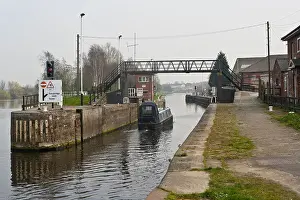 Boating Prints: Ferrybridge Lock Aire & Calder Navigation looking towards Goole