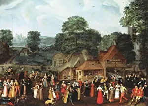 Paintings Prints: Festival at Bermondsey. Marcus Gheeraerts the Elder. circa 1571