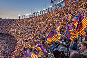 Golden Light Prints: Festive mood at Camp Nou stadium