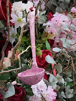 Christmas Decoration Prints: Festive Pink sparkly Christmas ladle