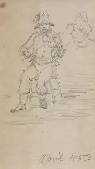 Graphite Prints: The Fiddling Beggar, 1853. William Sidney Mount (American, 1807-1868). Graphite