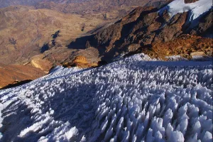 Latin American Prints: field of penitentes at Illimani, Bolivia, Andes