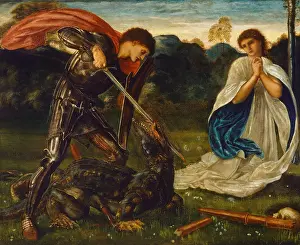 Martyr Prints: The fight: St George killing the dragon VI