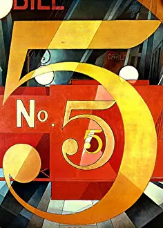 Geometric Abstraction Prints: Figure 5 by Charles Demuth is a modernist painting known for its clean lines and dynamic composition