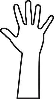 Upwards Prints: figure hand up icon