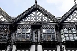 Listed Building Prints: Figure of St Crispin on a half-timbered building in Northgate Street in Chester