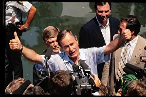 Candidate Prints: FILE: Candidate George H.W. Bush campaigns on the San Antonio Riverwalk in August