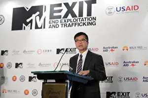 Ambassador Prints: FILE--U.S. Ambassador to China Gary Locke delivers a speech at a press conference for the premiere of the documentary