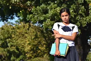 Educate Prints: Filipina School Girl And Shyness Wearing School Uniform