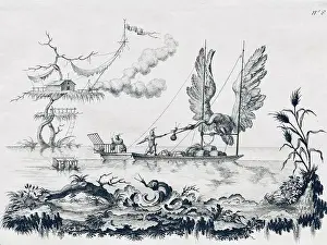 Graphic Art Prints: Filippo Morghen's illustrations for the 1769 edition of John Wilkins The Discovery of a World in the Moone are