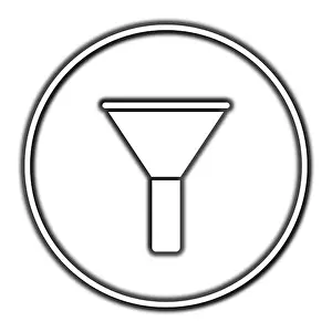 Filter Prints: Filter icon. Internet button on white background