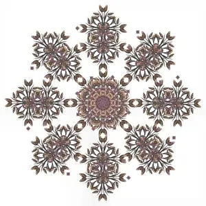 Repetitive Prints: Fine art floral decorative and symmetrical fractal pastel color pattern made from macros of light brown pink tulips