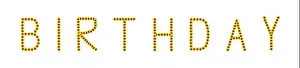Fine art still life color image of the word birthday constructed from floral/flower letter made of sunflower blossom