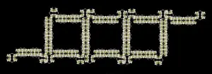 Fine art still life floral color ornamental pattern made of macros of white green cluster/circle of Star-of-Bethlehem