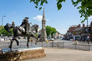 Inglaterra Prints: The Fine Lady upon a White Horse statue and Banbury Cross