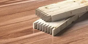 Woodwork Prints: Finger joint wood connection concept