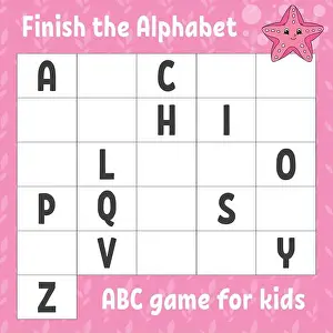 Spelling Prints: Finish the alphabet. ABC game for kids