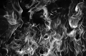 Ignite Prints: Fire blaze flames on black background