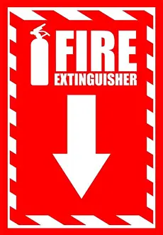 Urgency Prints: Fire extinguisher label sticker info design template