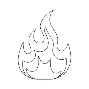 Ignite Prints: Fire line symbol. Fire flame outline shape