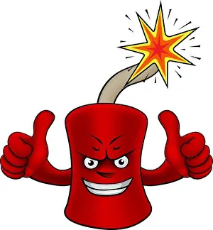 Emoji Prints: Firecracker Dynamite Cartoon Firework Mascot