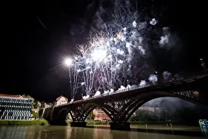 Fireworks Prints: Fireworks during the Festival Lent in Maribor