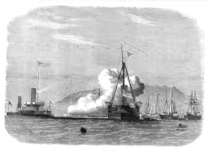 Wood Engraving Prints: Firing trials against H.M.S. Glatton in Portland Roads