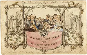 Private Collection Prints: The first Christmas card, 1843. Artist: Horsley, John Callcott (1817-1903)