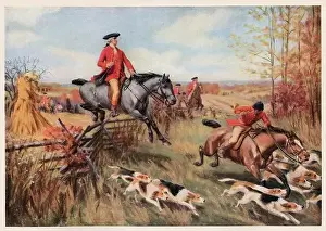Old Fashioned Prints: First Gentleman of Virginia: George Washington riding to hounds