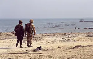 Shallows Prints: First Gulf War: 10th March 1991 American soldiers on Anjafa Beach in Kuwait City