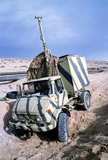 Receipt Prints: First Gulf War: 4th March 1991 An Iraqi army Unimog 416 Radio Relay Station abandoned in the desert